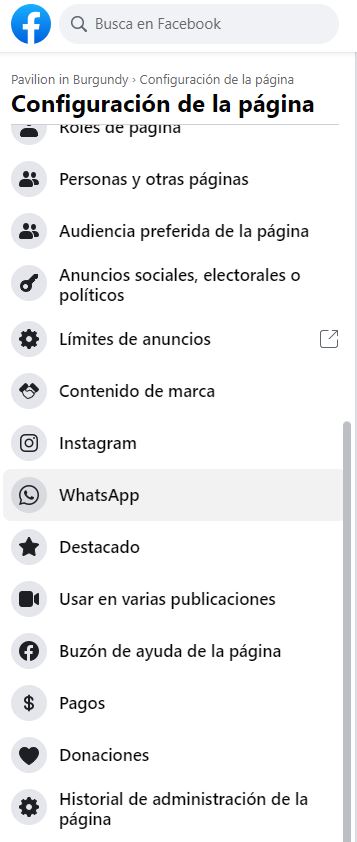 Imagen explicativa de como acceder al WhatsApp en Facebook