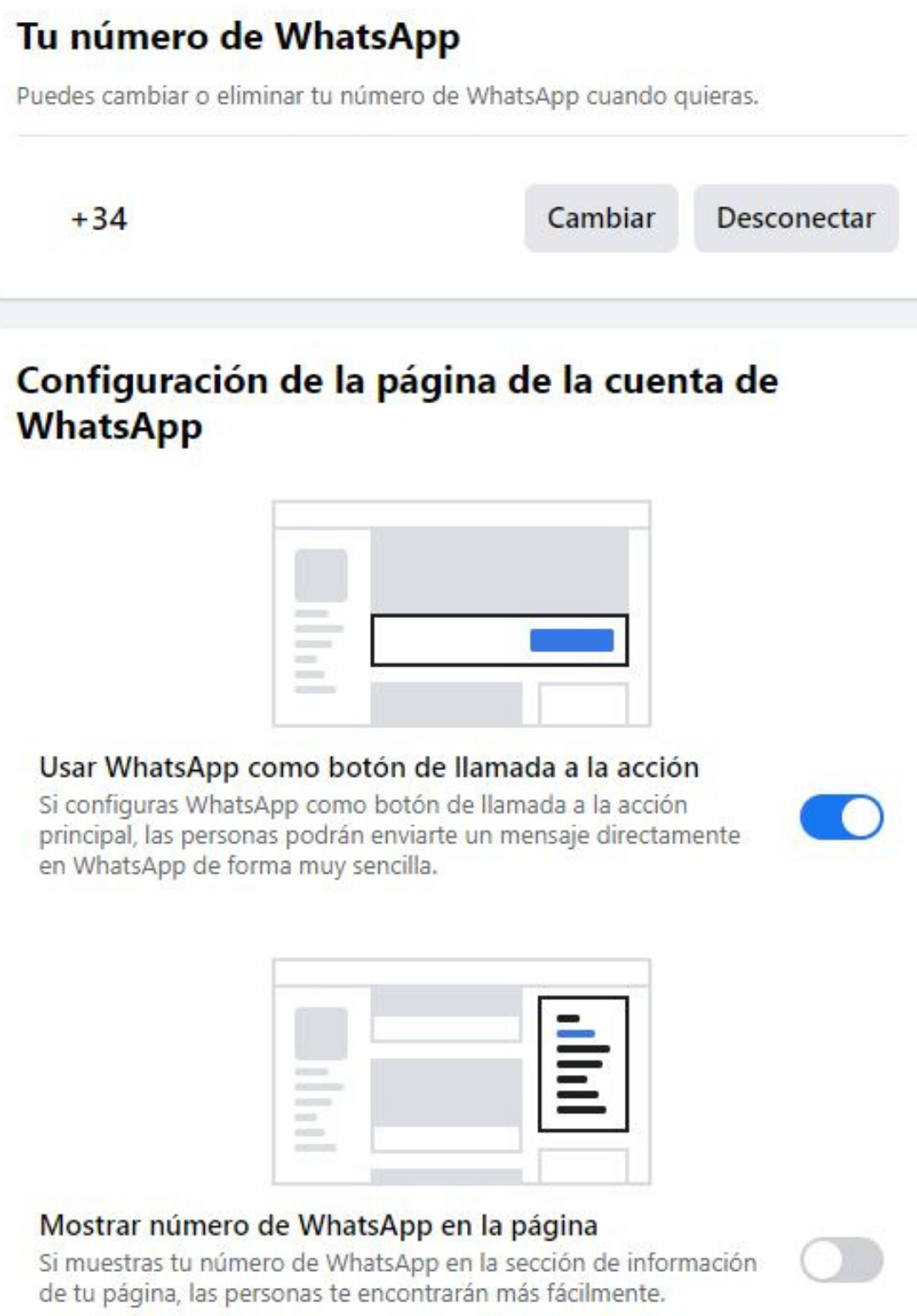 Imagen explicativa de utilizar WhatsApp como botón de acción